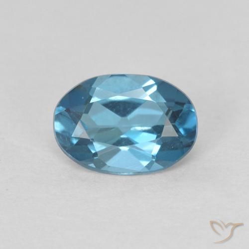 0.82ct Natural Londres Azul Topázio, oval, VVS