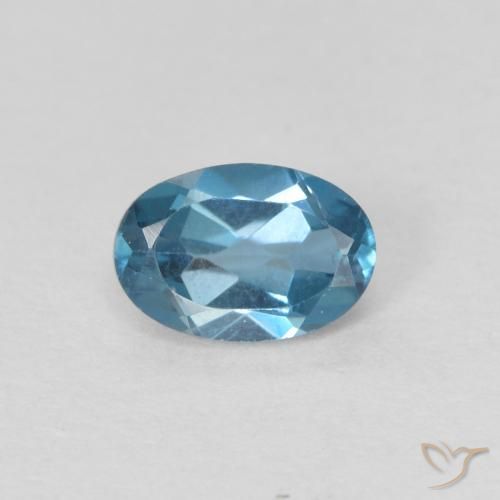 0.64ct Natural Londres Azul Topázio, oval, VVS