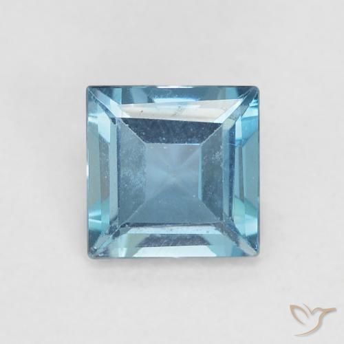 0.64ct Natural Londres Azul Topázio, Quadrado, VVS