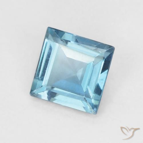 Topázio Londres Azul Natural 0.64ct, Quadrado, VVS