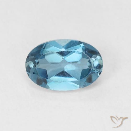 0.58ct Natural Londres Azul Topázio, oval, VVS