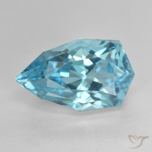 10.85ct Natural Azul Suíço Topázio, Formato de pêra, VVS