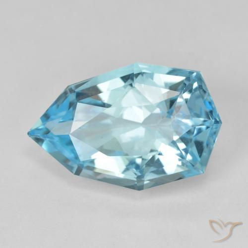 11.95ct Natural Azul Suíço Topázio, Formato de pêra, VVS