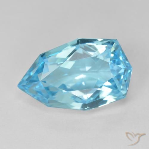 10.90ct Natural Azul Suíço Topázio, Formato de pêra, VVS