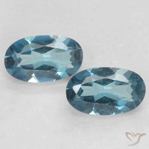 0.60ctw Natural Londres Azul Topázio, oval, VVS-VS