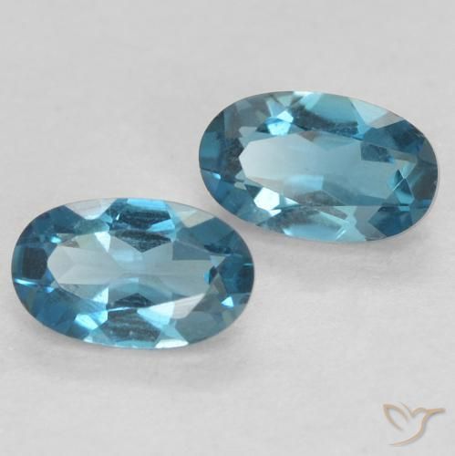 Pedras preciosas de Topázio Londres Azul natural de 0.59 ct, oval, VVS-VS