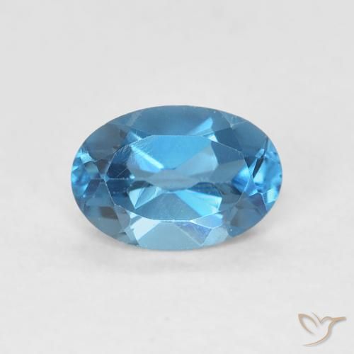 0.61ct Natural Londres Azul Topázio, oval, VVS-VS
