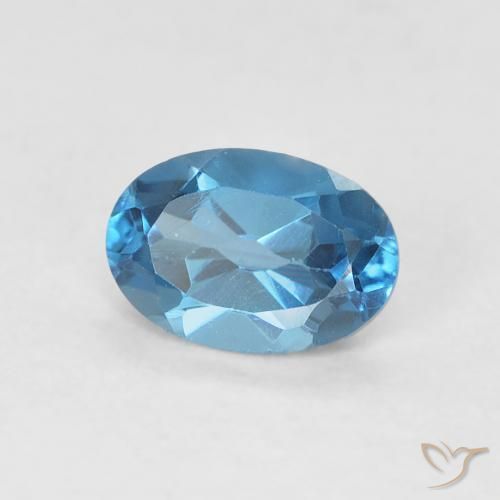 Topázio Londres Azul Natural 0.61ct, Corte Oval, VVS-VS