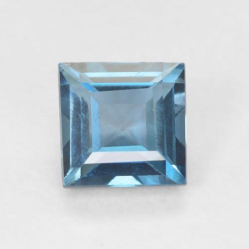 0.82ct Natural Londres Azul Topázio, Quadrado, VVS-VS