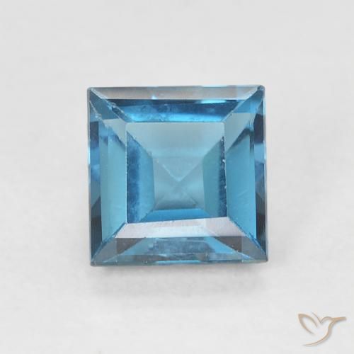 0.80ct Natural Londres Azul Topázio, Quadrado, VVS-VS