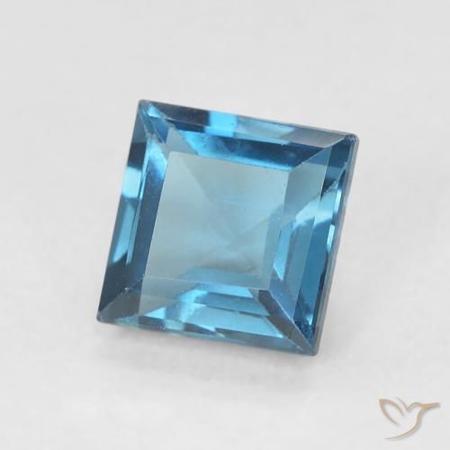 Topázio Londres Azul Natural 0.80ct, Quadrado, VVS-VS