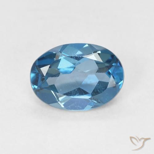 0.80ct Natural Londres Azul Topázio, oval, VVS-VS