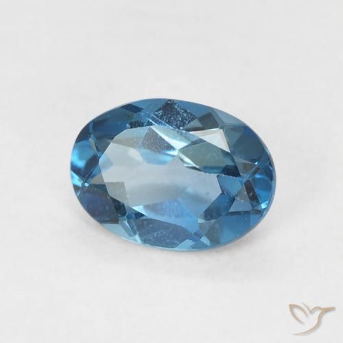 Topázio Londres Azul Natural 0.80ct, oval, VVS-VS