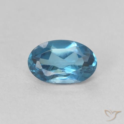 0.60ct Natural Londres Azul Topázio, oval, VVS-VS
