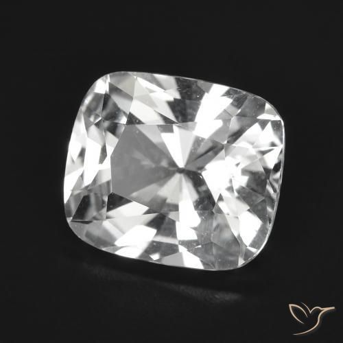 Topázio Branco claro Natural 3.81ct, Almofada, VVS-VS