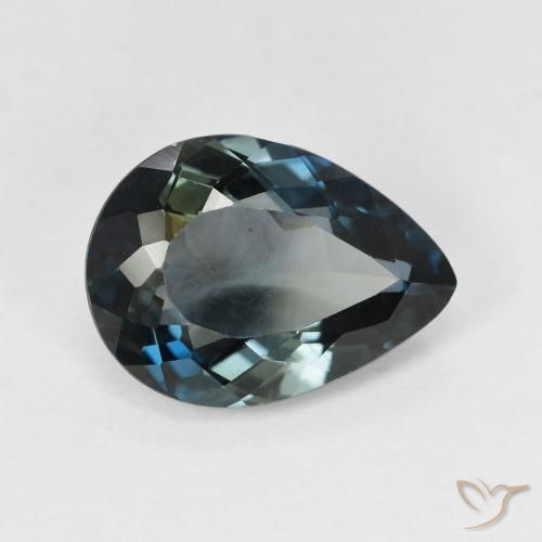 Topázio Azul da meia noite Natural 4.54ct, Formato de pêra, VVS
