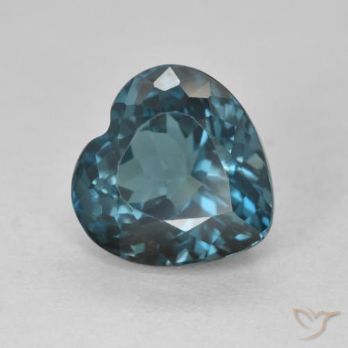 5.53ct Natural Londres Azul Topázio, Coração, VVS