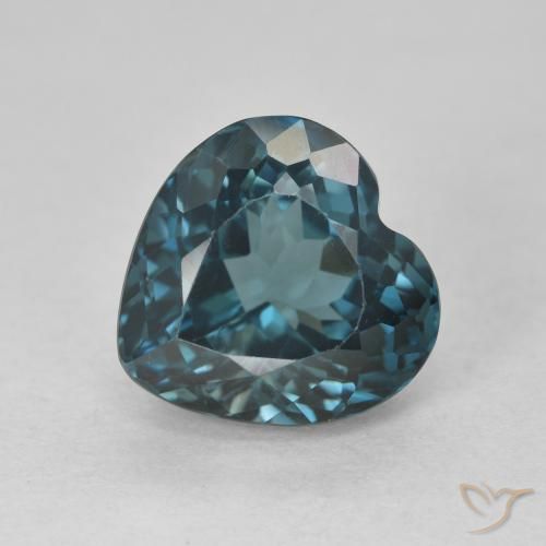 Topázio Londres Azul Natural 5.53ct, Coração, VVS