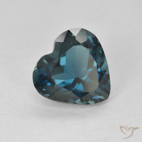 Topázio Londres Azul Natural 3.79ct, Coração, VVS