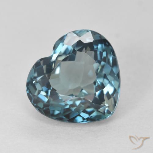 Topázio Londres Azul Natural 4.70ct, Coração, VVS-VS