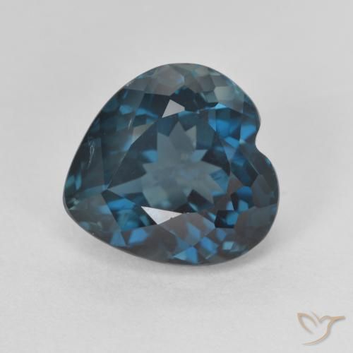4.55ct Natural Londres Azul Topázio, Coração, VVS-VS