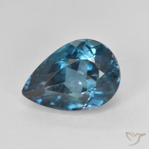 Topázio azul natural 4,75ct, formato de pêra, VVS-VS