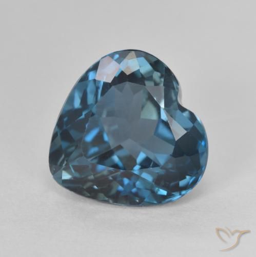 Topázio Londres Azul Natural 4.74ct, Coração, VVS-VS