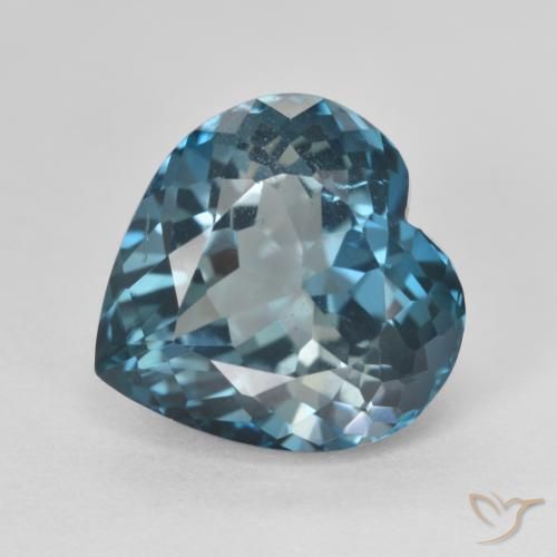 5.87ct Natural Londres Azul Topázio, Coração, VS