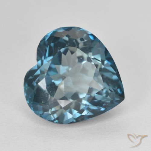 Topázio Londres Azul Natural 5.87ct, Coração, VS