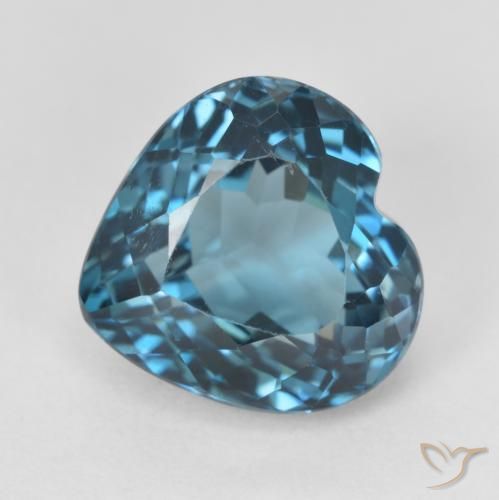 5.23ct Natural Londres Azul Topázio, Coração, VS