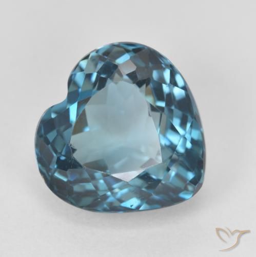 Topázio Londres Azul Natural 5.23ct, Coração, VS
