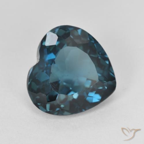 Topázio Londres Azul Natural 4.69ct, Coração, VVS