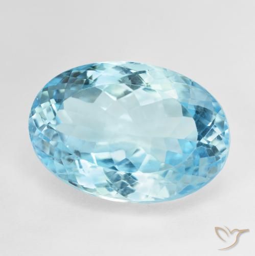 Topázio Céu azul Natural 20.66ct, oval, VVS-VS