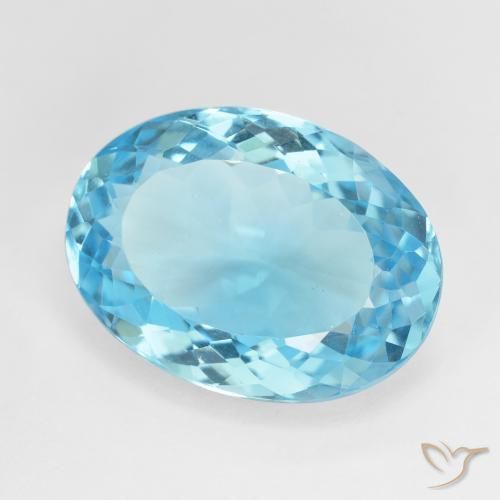 Topázio Azul Suíço Natural 16.90ct, oval, VVS-VS