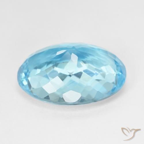 Topázio Azul Suíço Natural 16.90ct, oval, VVS-VS
