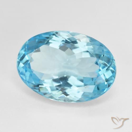 Topázio Azul Suíço Natural 15.02ct, oval, VVS-VS
