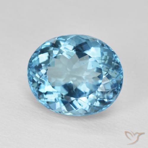 Topázio Azul Suíço Natural 8.17ct, oval, VVS-VS