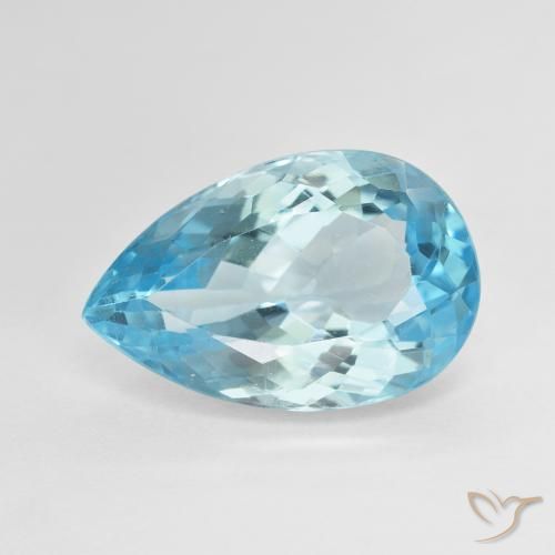 12.40ct Natural Azul Suíço Topázio, Formato de pêra, VVS-VS
