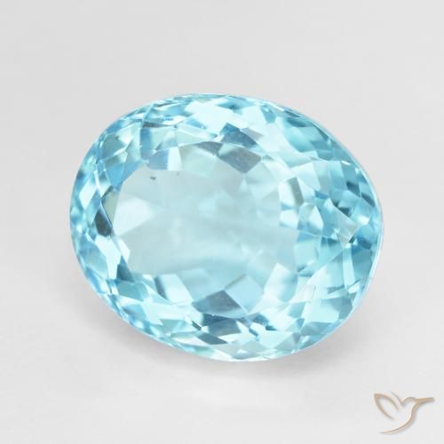 Topázio Azul Suíço Natural 13.82ct, oval, VVS-VS