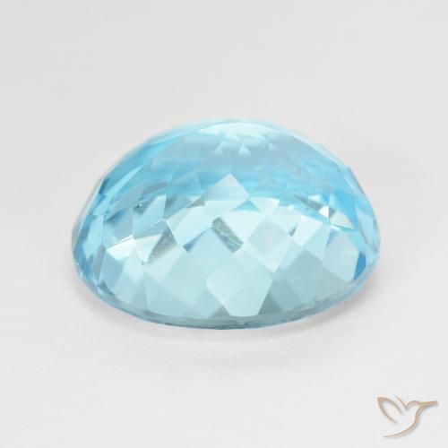 Topázio Azul Suíço Natural 13.82ct, oval, VVS-VS