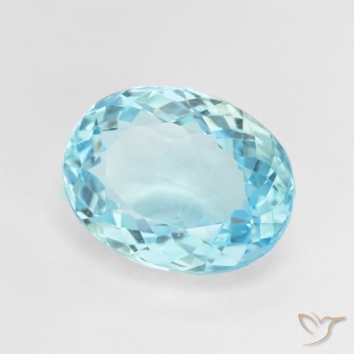 Topázio Azul Suíço Natural 9.81ct, oval, VVS-VS