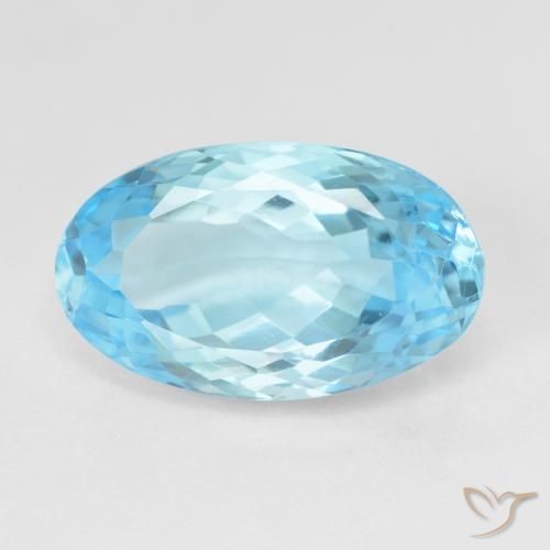 10.88ct Natural Azul Suíço Topázio, oval, VVS