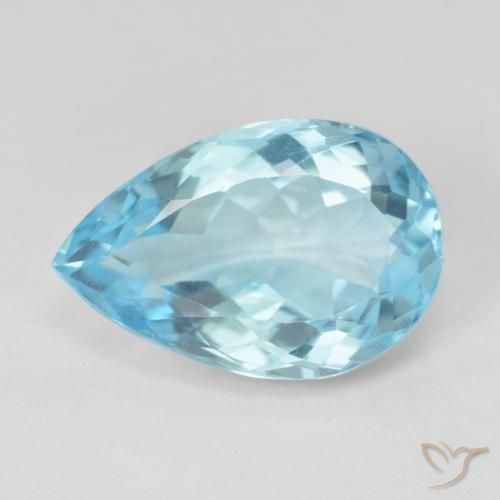 10.12ct Natural Céu azul Topázio, Formato de pêra, VVS