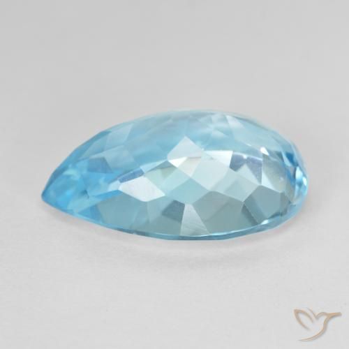 Topázio Céu azul Natural 10.12ct, Formato de pêra, VVS