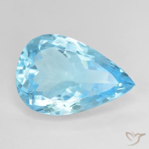 16.95ct Natural Azul Suíço Topázio, Formato de pêra, VVS