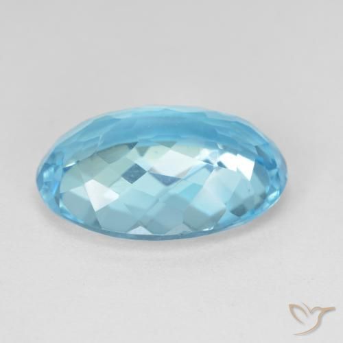 Topázio Azul Suíço Natural 10.59ct, oval, VVS
