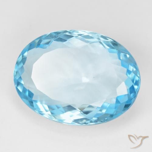 Topázio Azul Suíço Natural 15.69ct, oval, VVS