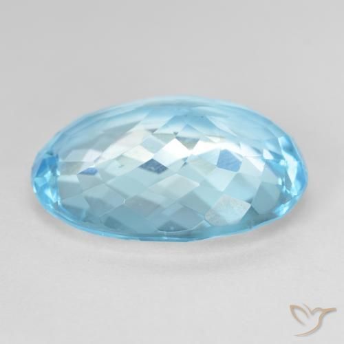Topázio Azul Suíço Natural 15.69ct, oval, VVS