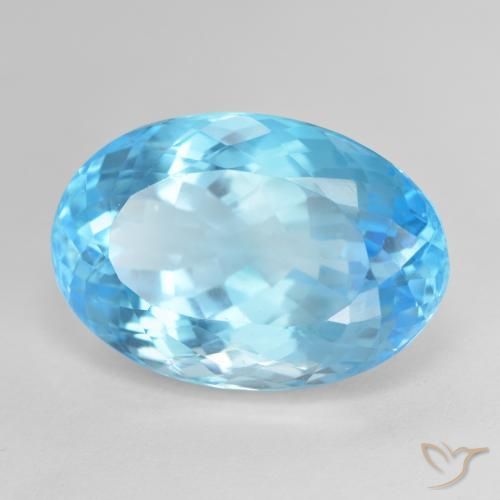 Topázio Azul Suíço Natural 25.28ct, oval, VVS
