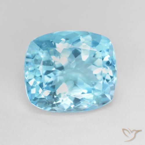 13.02ct Natural Azul Suíço Topázio, Almofada, VVS-VS